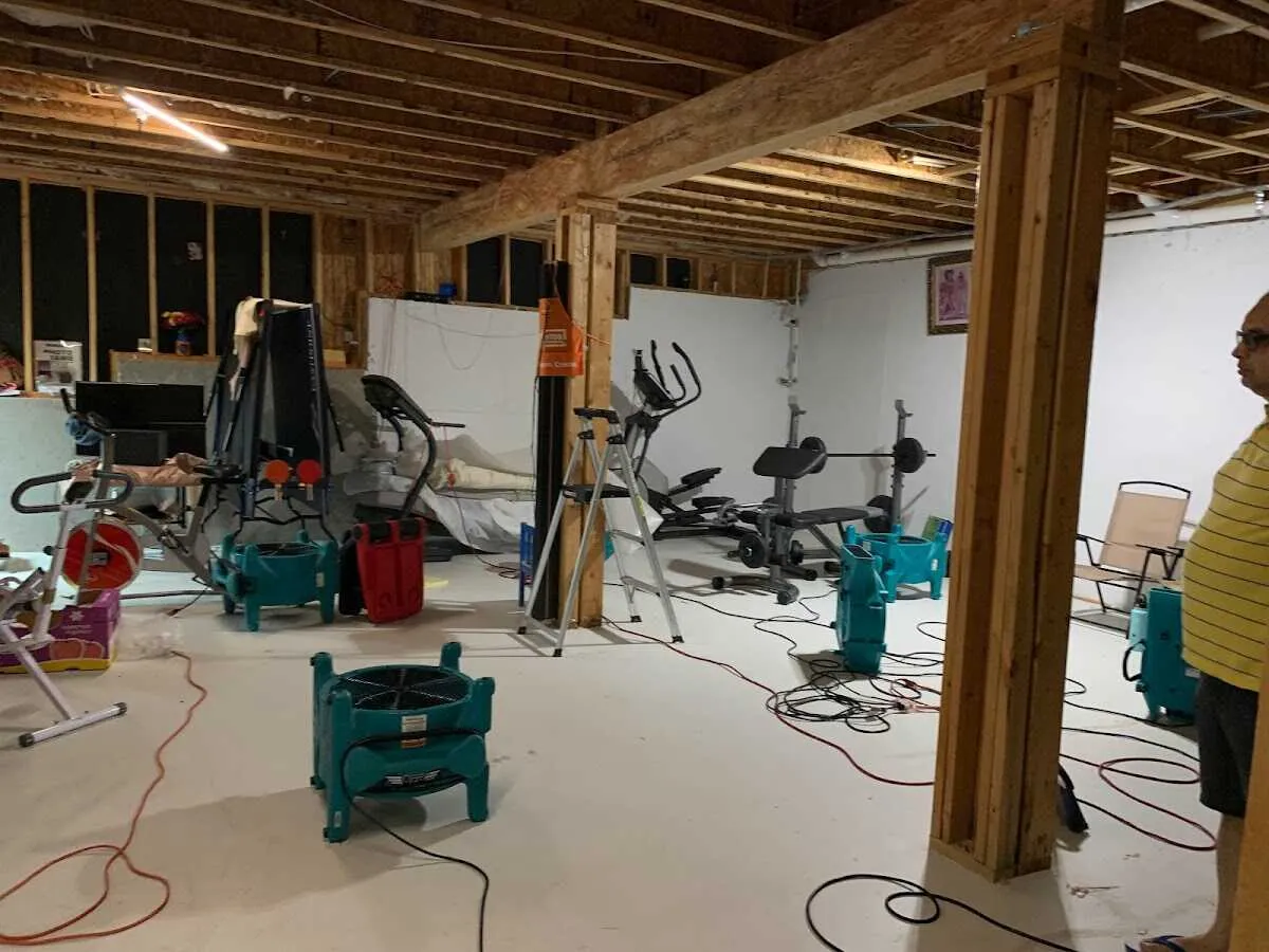 Basement drying equipment setup for Contents Cleaning & Restoration in Heber